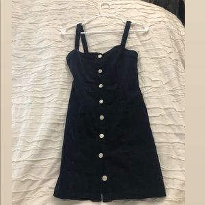 Navy blue Pacsun corduroy button up dress